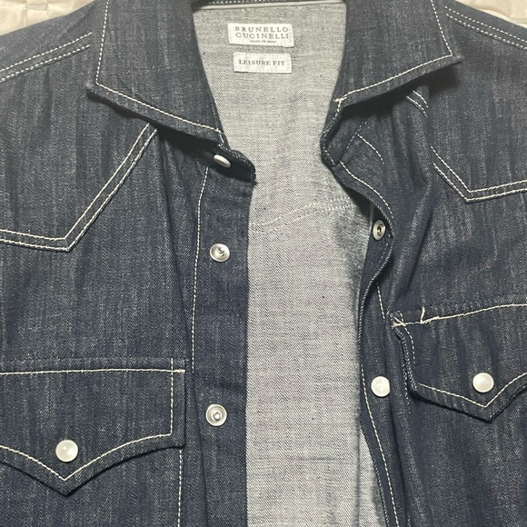 Brunello Cucinelli Other - Brunello Cucinelli Dark Blue Denim Shirt